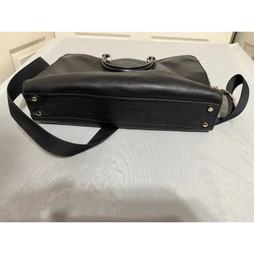 Coach Beckett Structured Briefcase Black Pebbled Leather Laptop Bag F73524 Mens